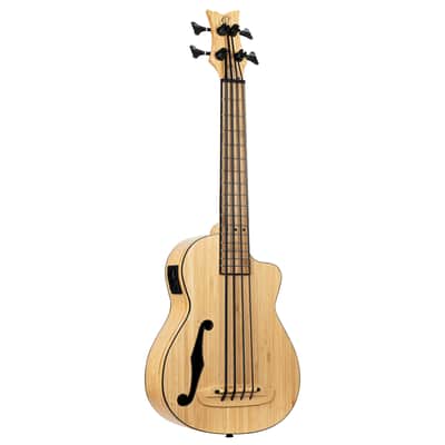 Ortega RUNAB-UB Bamboo Series Solid Bamboo Top & Neck Short Scale 4-String Acoustic-Electric Uke Bass w/Deluxe Gig Bag image 2