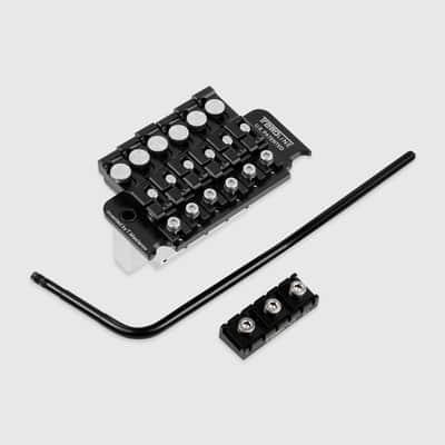 Tremoline FT36T-R3-BS Stainless Steel double locking tremolo + R3 (42.8mm) Locking Nut, Black image 1