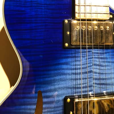 Michael Kelly Phoenix Jazz Archtop Semi Hollowbody 2005 - Blue Burst Flametop image 7