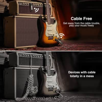 LEKATO 70 Channels Wireless Guitar Audio System Transmitter Receiver 220°Rotatable Plug 40M image 7