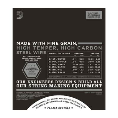 D'Addario E-Guitar Strings ECG24 11-50 Chromes Flatwound - Electric Guitar Strings image 3