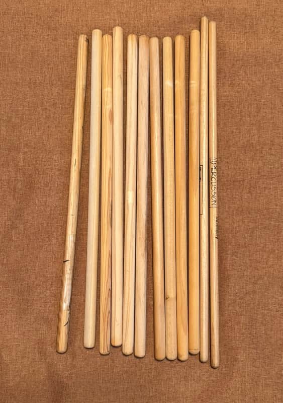 Columbus Percussion 5 Pairs Percussion Rods 1 Pair Columbus Percussion 3/8 Hickory Sticks Read Details image 1