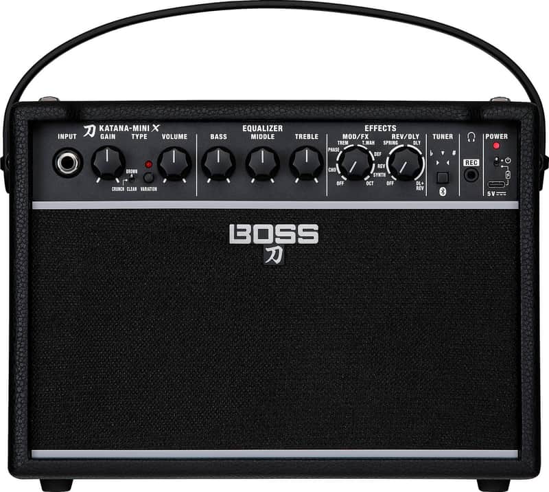 Boss Katana Mini X Battery-Powered Electric Guitar Combo Amplifier, 10W, Black image 1