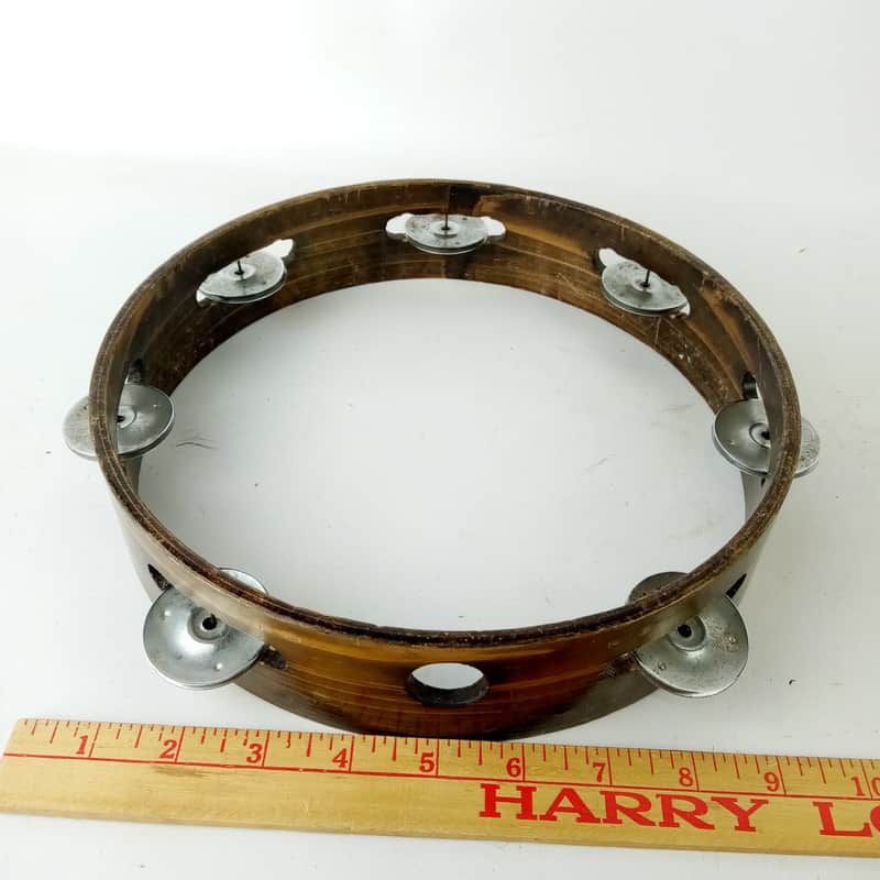 Japan 9"4Ply Lauan Wood Tambourine Vintage 60s Percussion Instrument MIJ-Sticker image 1