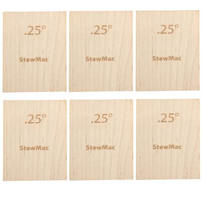 StewMac Neck Shims for Guitar, Blank - 6 Pack of 0.25 Degree Shims image 1