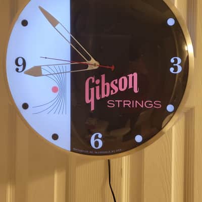 1960's Style Gibson Guitars Dealer Style Light-up Clock Killer Cool Mancave/Garage item image 2