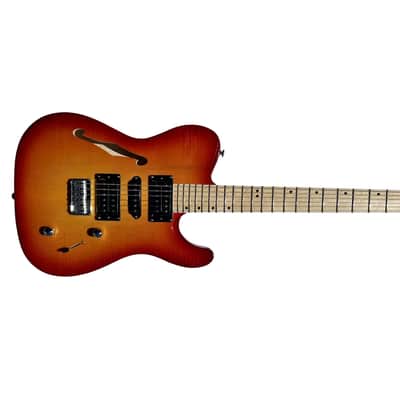 BootLegger Guitar Rye Memphis 2023 Deep Green - HSH - Coil Split - Red Burst - Case - Tele Style image 6