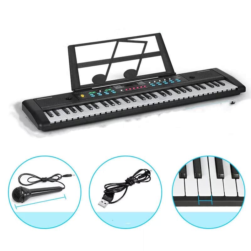 61-Key Digital Piano Keyboard – Portable Electronic Instrument with Microphone, Recording & Playback image 1