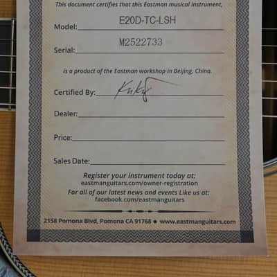 Eastman E20D Thermo-Cure, Large Sound Hole - Natural image 12