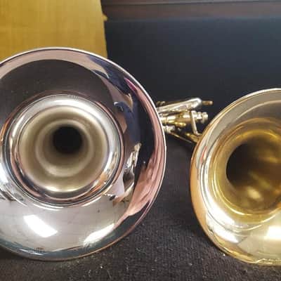5 5/8 Big Bell Silver Trumpet Bb C Heavy Cap w/D2H Mouthpiece image 1