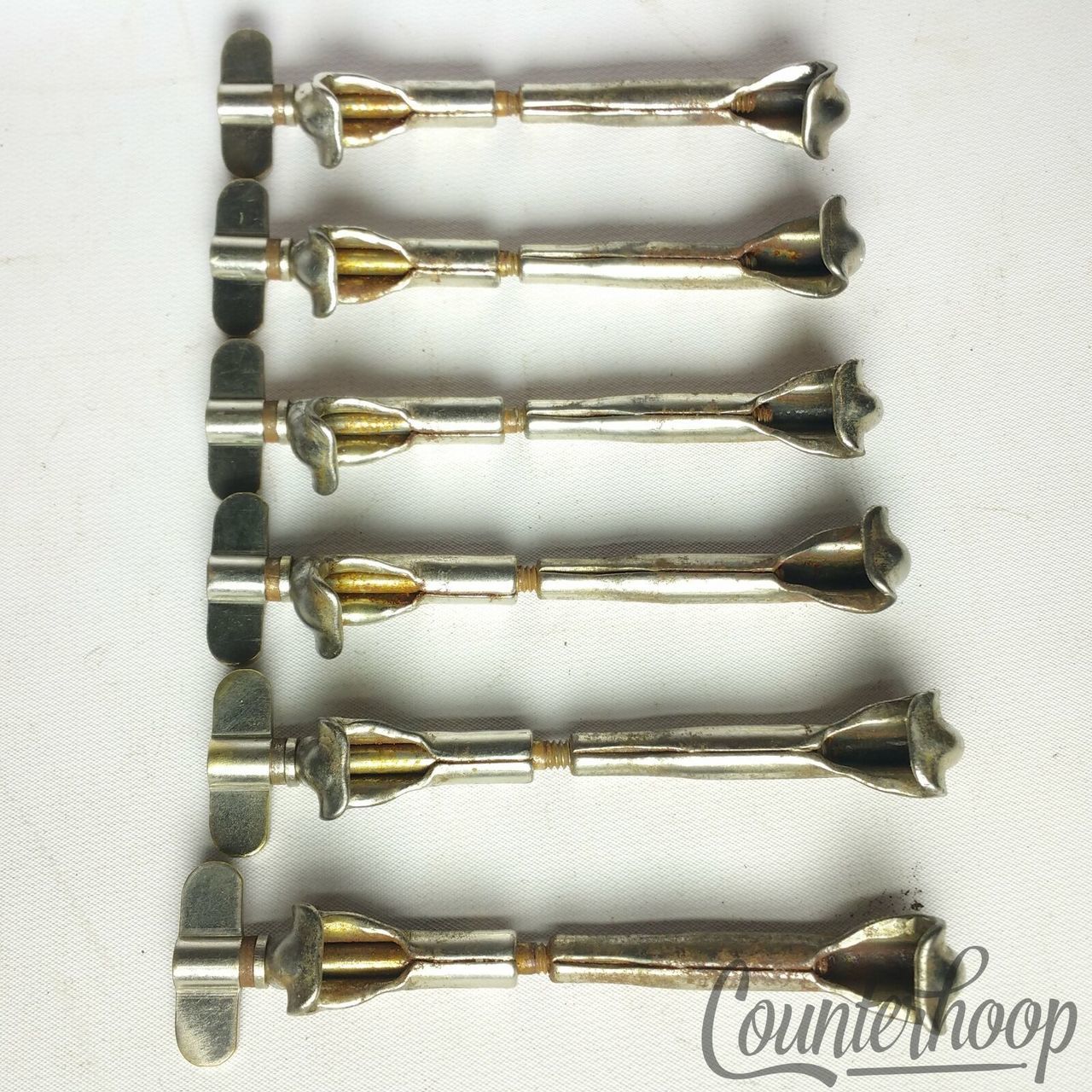 Leedy 6x Snare Drum 14,15x3" Single-Tension T-Rods+Claws Nickel USA Vintage 10s — main photograph