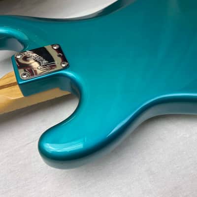 Fender PARTS Stratocaster - 1999 American Deluxe neck on 1983 Dan Smith-era Standard Strat body with Case - Transparent Teal image 22