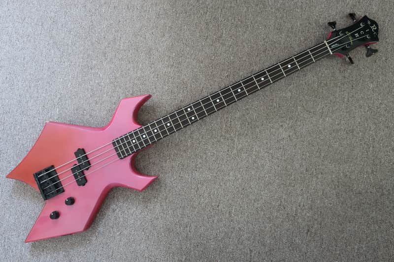 Vintage 1980s BC Rich B.C. Rich Warlock Bass NJ Series Candy Apple Metallic Purple Pink Fade Clean Solid Sound Of Thunder Metal Rock 2 PUs image 1