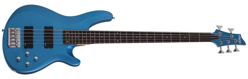 Schecter 588 C-5 Deluxe Bass Guitar - Satin Metallic Light Blue image 1