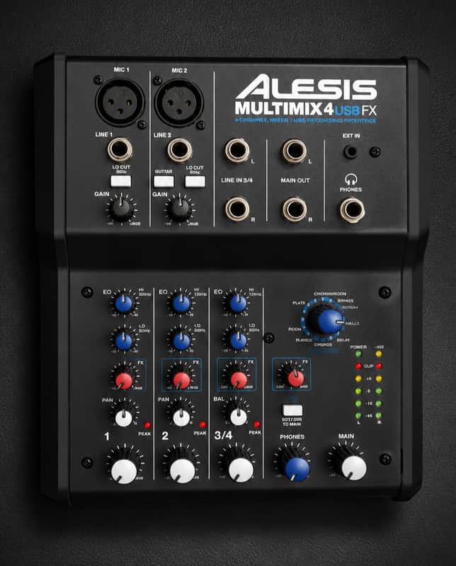 Alesis MultiMix 4 USB FX 4-Channel Mixer with Effects image 1