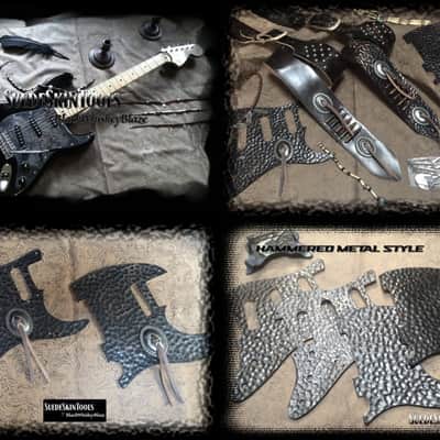 Custom Tooled Leather Celtic Knot Dragon Norse Viking Guitar Strap Colors SuedeSkinTools image 3