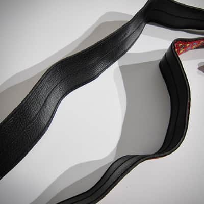 ACE Guitar Strap Red Kaleidoscope Rolling Stones Genuine Vintage Part Circa-1960s-Red with Yellow, Blue & Green Diamonds image 10