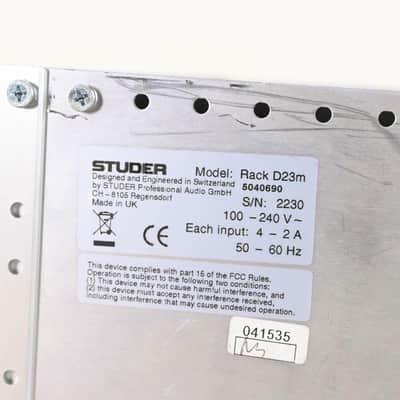 Studer D23m I/O System w/ A-Link HD Card, Fan Module, and Filter Module CG01BZK image 20