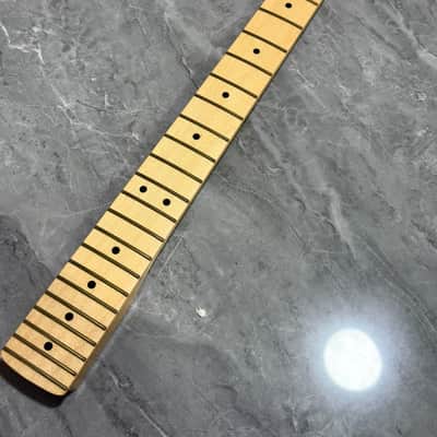 Maple 22 Fret Electric guitar Neck part 25.5" parts Locking nut Natural gloss image 3