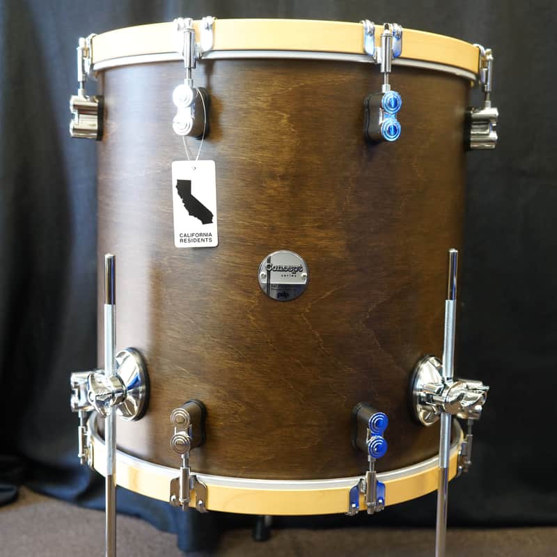 PDP Concept Maple Classic  - Walnut Stain - 16" x 16" Floor Tom w/ Legs image 1