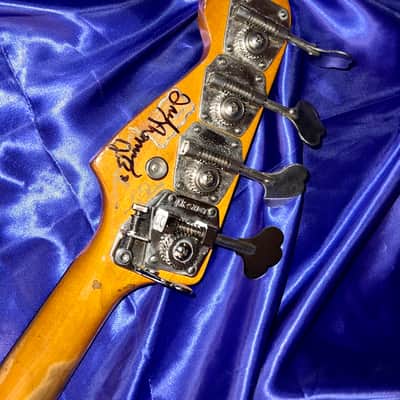 1984 Fender Fullerton Reissue 1962 Jazz Bass Factory Candy Apple Red over Three Tone Burst image 21