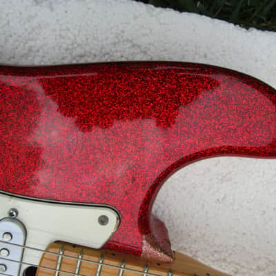 John Bennet Stratocaster Guitar, Mid- 70's, Japan, Red Sparkle Finish, Gig Bag image 4