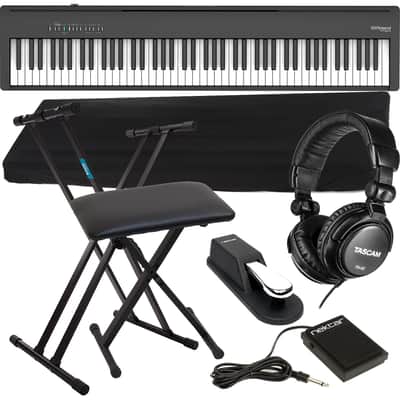 Roland FP-30X Digital Piano with Speakers (Black), Keyboard Stand, Bench, Sustain Pedal, Nektar NP-1, Tascam TH02, Cover Bundle