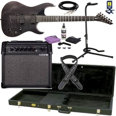 Washburn PXS10EDLXTBM Flame Transparent Black Guitar & Line 6 Spider V20 MKII Guitar Amplifier image 1