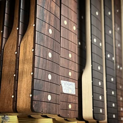 General Vintage Tone NOS Dalbergia Nigra electric guitar neck for T style ( Brazilian Rosewood ) Slab board full finished - Nitro image 7