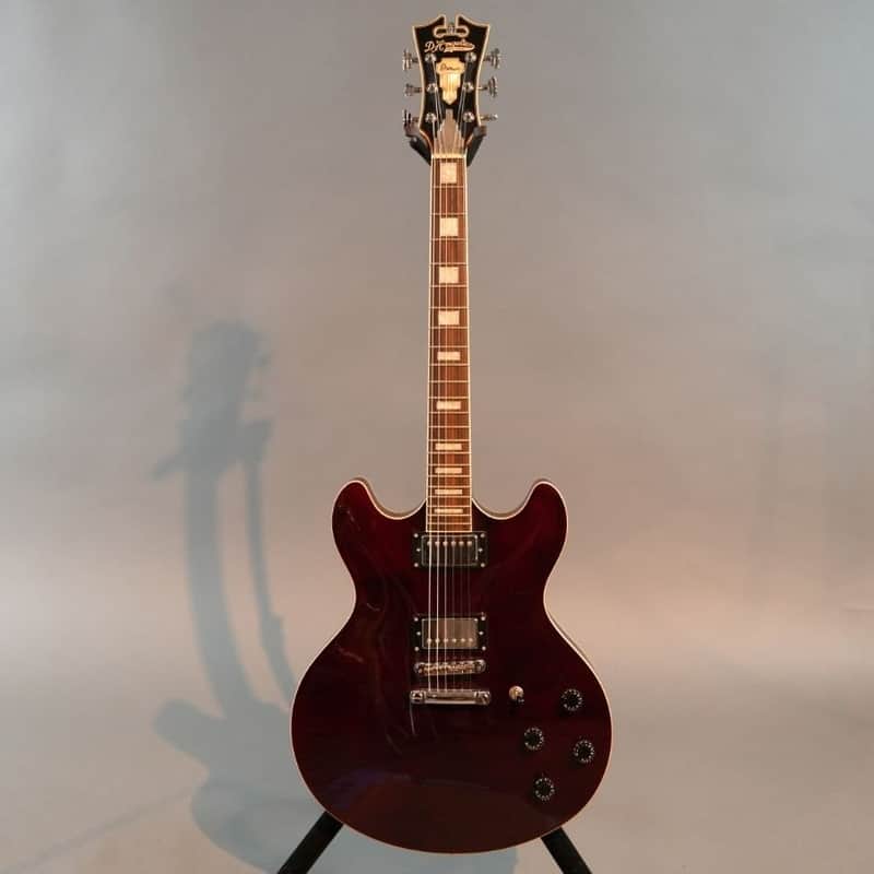D'Angelico Premier DC Semi-Hollow No F Holes Wine Red w/Case - Used image 1