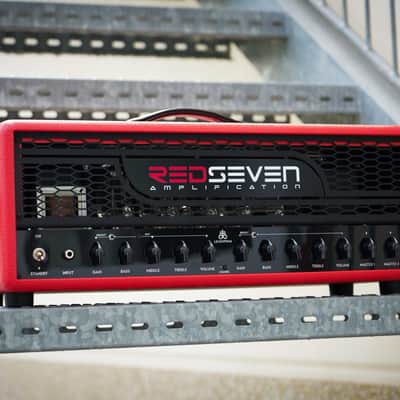RedSeven Amplification Leviathan 2-Ch KT88 Tube Head Custom Red Tolex image 5