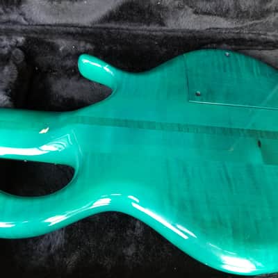 Pedulla MVP-6 Hexabuzz Fretless 6 String Left-Handed 1993 Green/Blue image 4