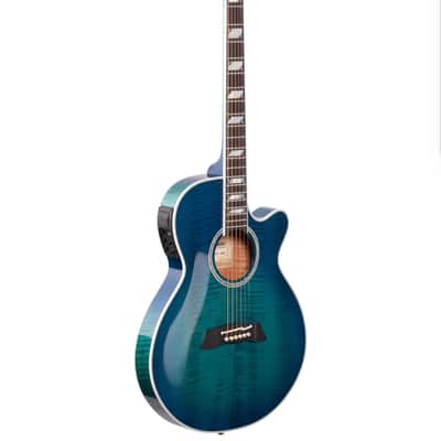 Takamine TSP178AC 2024 - See thru blue burst with a hard shell case image 8