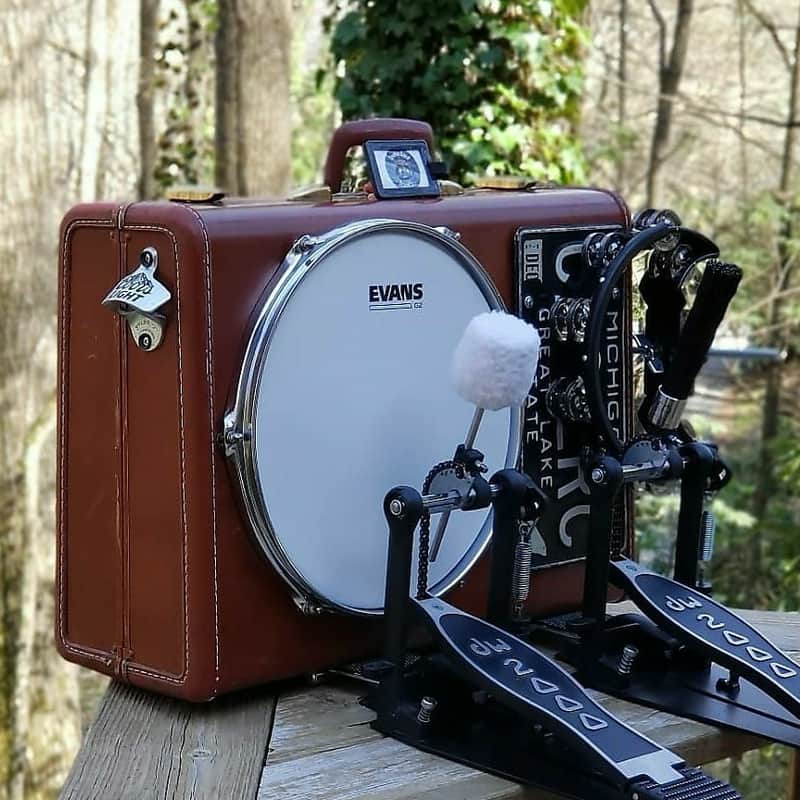 OneManBandDrumCo.  The Jody 12inch OMBDrumCo. Vintage Suitcase Drum Kick Drum Bass Drum Ludwig Accent Drum image 1