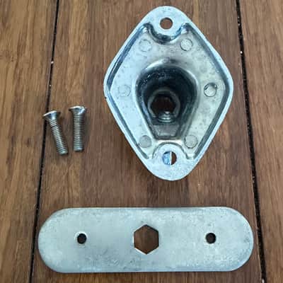 Vintage Hexagon Drum Mount Bracket with Back Plate 1960s - Chrome image 5