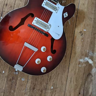 Harmony Rocket Vintage 1969 Red 335 Style Double Cutaway image 1