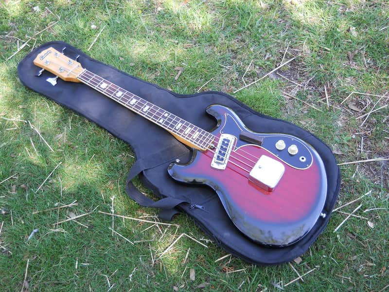 Vintage 60s Kimberly Bass Guitar, Japan, Ventures, Open Book Headstock, 25" Scale image 1