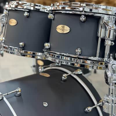 PEARL 7PC REFERENCE ONE 22-10-12-13-14-16-18 MATTE BLACK - PLAYED BY DENNIS CHAMBERS - FLOOR MODEL image 10