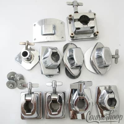 *Pearl 10x Tom Drum Mounts Japan Chrome L-Arm+Clip+Tube Post Vintage 60s-70s-80s image 1