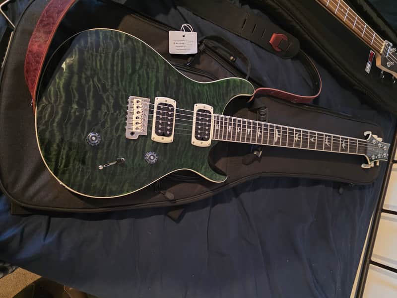 PRS 24 Custom SE Quilt Top 2026 - Teal and Black image 1