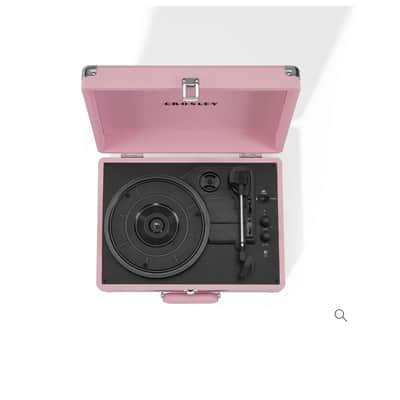 Crosley CR8005E-BH Cruiser Plus Suitcase Record Player - Bluetooth In/Out, 3-Speed, Blush image 9