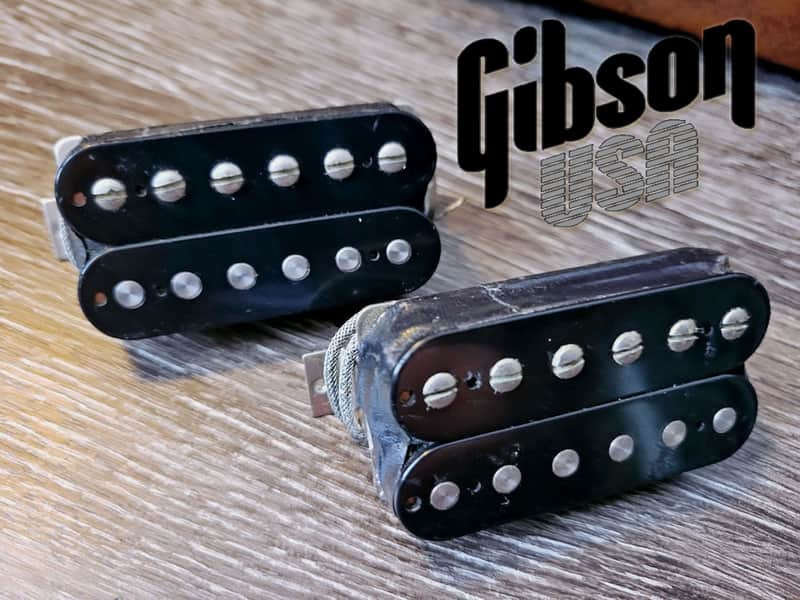 Gibson USA 496R/500T Super Ceramic Humbucker Pickup Set from Les Paul Classic ~ Double Black image 1
