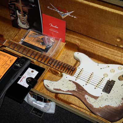 FENDER USA Custom Shop 56 Reissue Stratocaster LTD Super Heavy Relic " Ivory White + Maple" (2023) image 1
