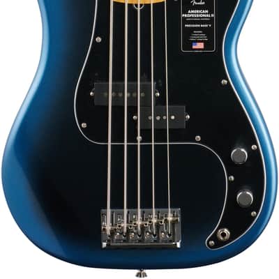 Fender American Pro II Precision Bass V Bass Guitar (with Case), Dark Night image 2