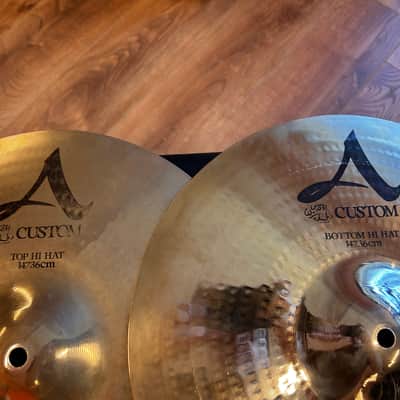 Zildjian 14" A Custom Hi-Hat Cymbals (Pair) 1991 - Present - Brilliant image 3
