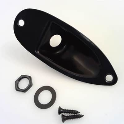 True Custom Shop® Black Input/output Boat Cup Jack Plate for Fender Strat image 1