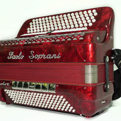 Paolo Soprani Paolo VI 5 Rows Button Accordion made in Italy, C Griff Professional Concert Accordeone de Botones, Straps and Hard Case, 2591 image 3