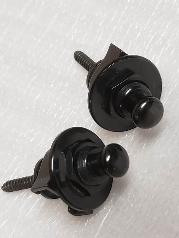 80's West Germany Schaller Strap Locks Complete Set Black German Vintage image 1