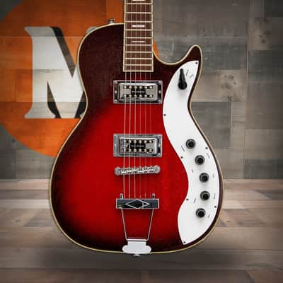 Silvertone Single Cut Bolt-on Duncan Pickups - Red Silver Flake Burst (1423RSFB) image 1