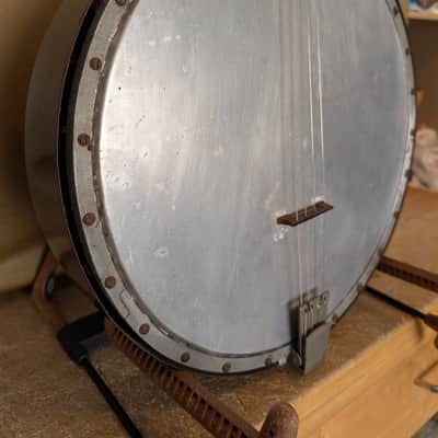 Tenor Pot Frying Pan Tenor Banjo Pre War Depression Era Original Playable Folk Art Vintage Early Century image 5